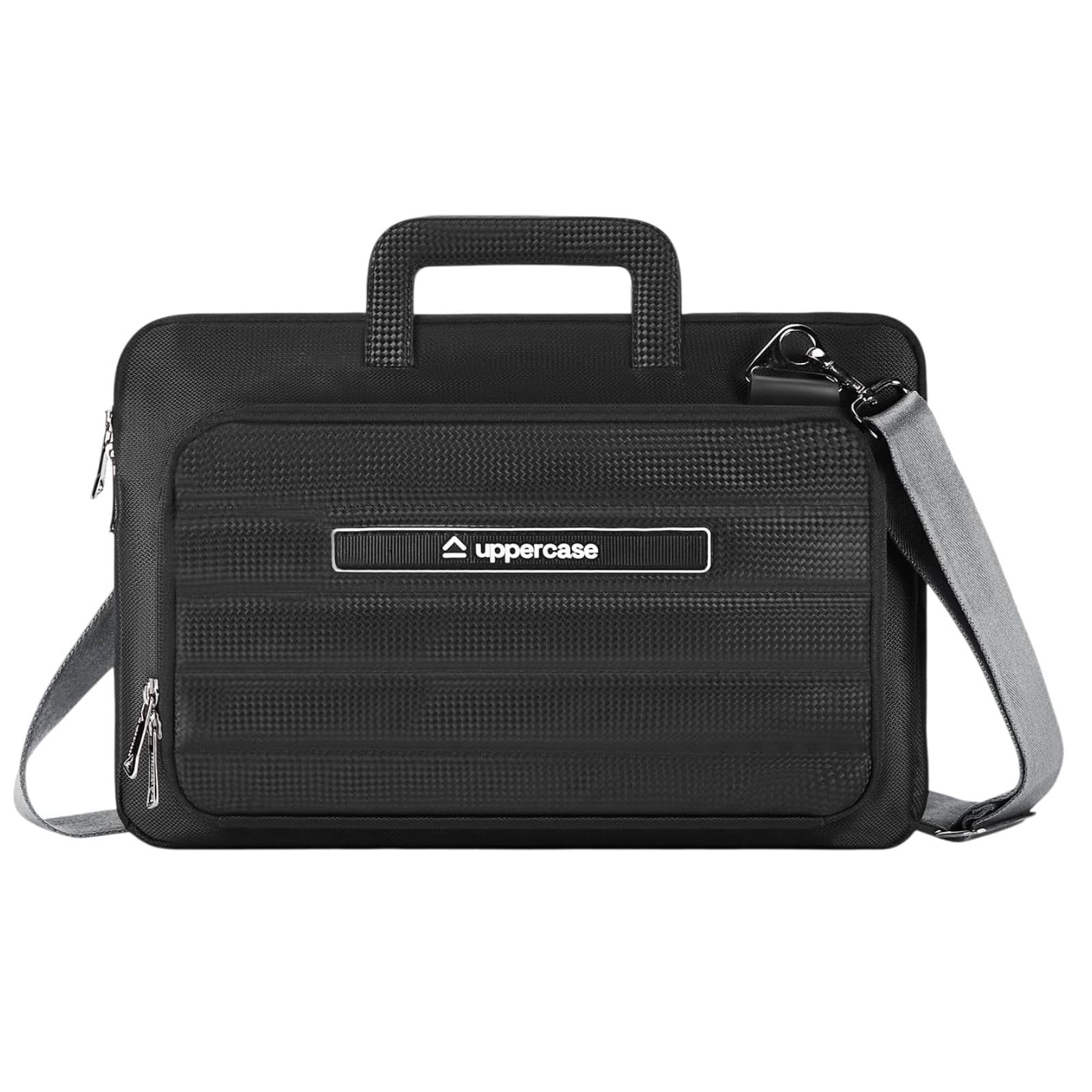 uppercase Node Laptop Sleeve, Multi-Textured Quilted Design, Quick Access Pocket, Trolley Sleeve, Slide-in Handle & Detachable Shoulder Strap, Ideal for Men & Women | Office & Travel