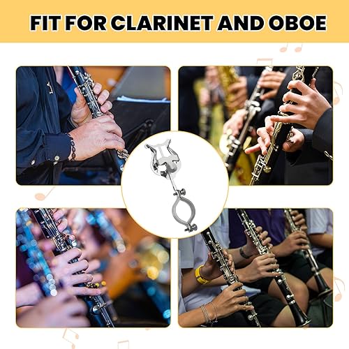 Miniatura 6 de YASUOA Paquete de 2 soportes de lira para clarinete plateado para banda de marcha soporte de lira musical de 6.02 pulgadas y accesorio para