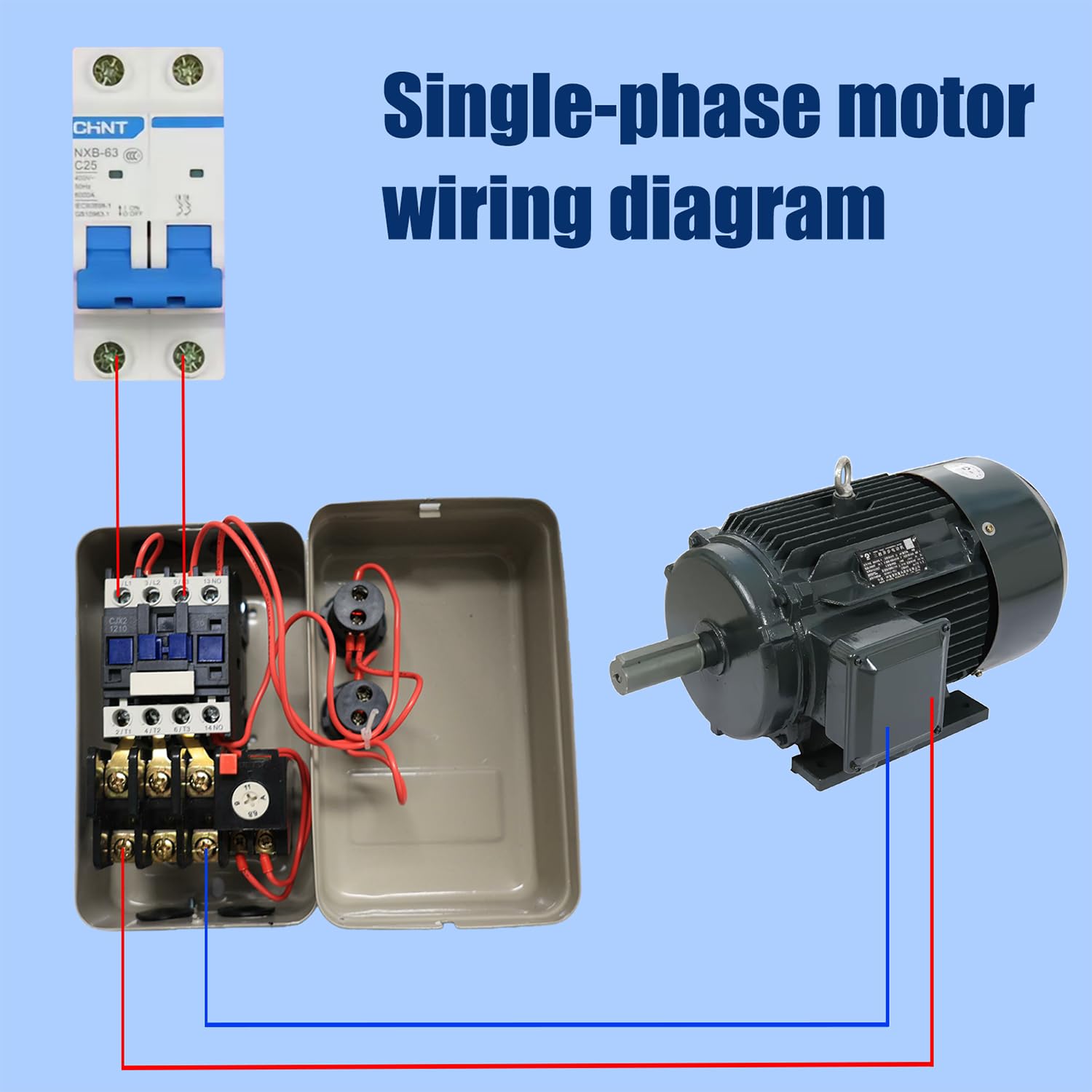 Arrancador magnético de motor eléctrico de 380 V, 5,5 KW-7,5 HP, para compresor de aire, interruptor trifásico/monofásico, arranque magnético