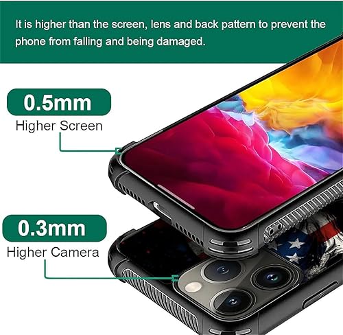 Vista 277 de Funda compatible con iPhone 13 Pro, diseño de patrón para iPhone 13 Pro, fundas para mujeres y niñas, Betsy Ross 13 estrellas de madera con bandera