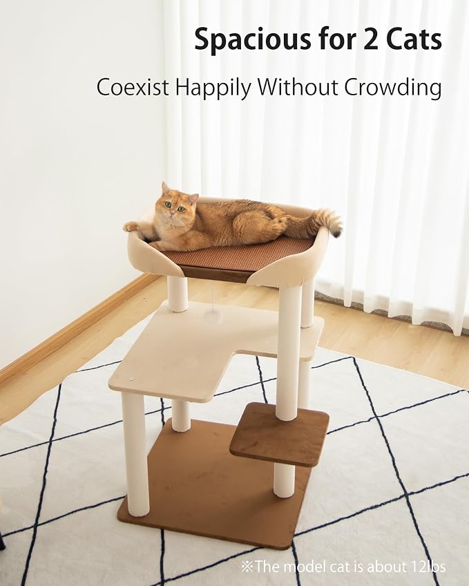 Árbol para gatos grandes con postes para rascar y base resistente miniatura 2