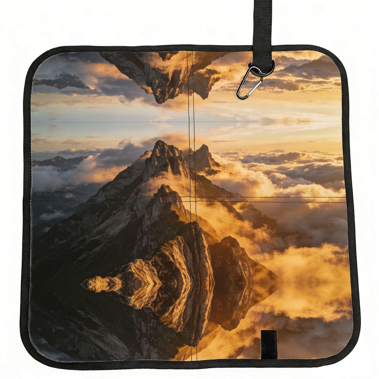 DUYIOKH Peaks Above Clouds Print Foldable Portable Seat Cushion for World Cup Games, Camping and Outdoor Activities