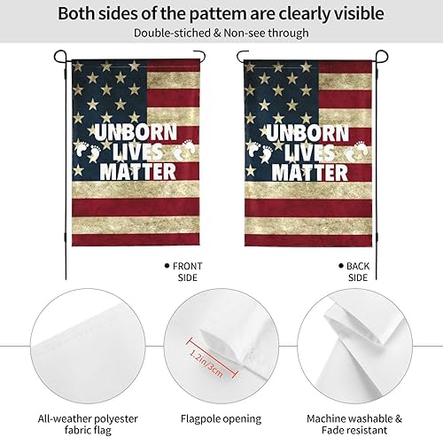 Miniatura 2 de Unborn Lives Matter Pro Life - Banderas de jardín antiaborto para exteriores de 28 x 40 pulgadas, bandera de doble cara para patio al aire libre,