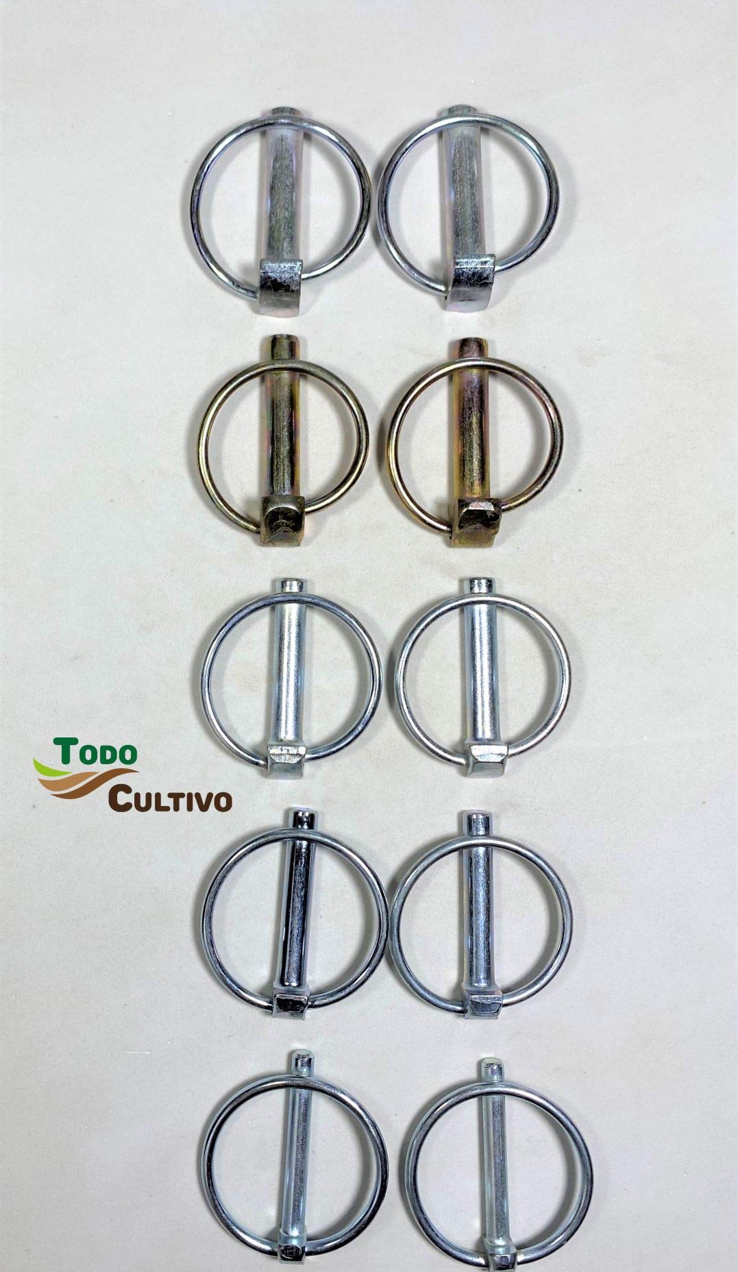 Pasador tractor bulon Anilla Pack 10 uds(2x6mm,2x8mm,2x9mm,2x10mm,2x11mm)