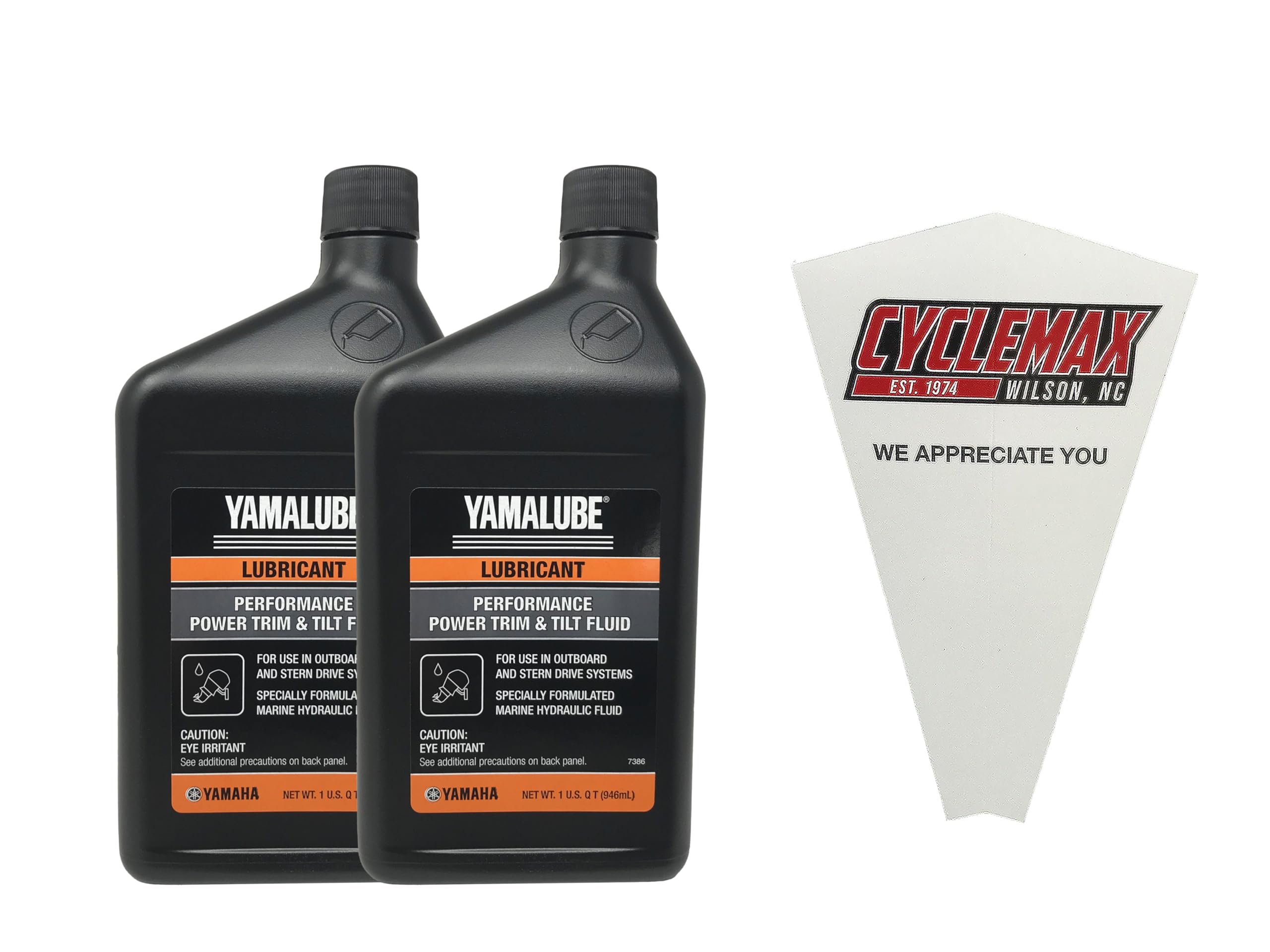 Two Pack compatible with Yamaha Performance Power Trim & Tilt Fluid ACC-PWRTR-MF-32 Contains Two Quarts and a Funnel