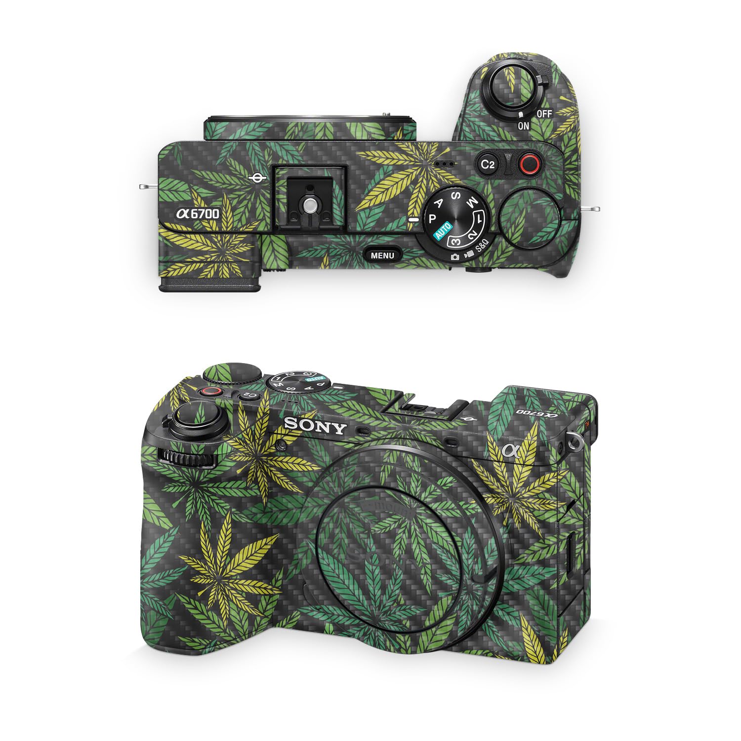 Carbon Fiber Camera Skin Compatible with Sony A6700 Mirrorless Camera (2023) - Cannabis Culture - Premium 3M Vinyl Protective Wrap Decal Cover - Easy to Apply | Crafted in the USA by MightySkins