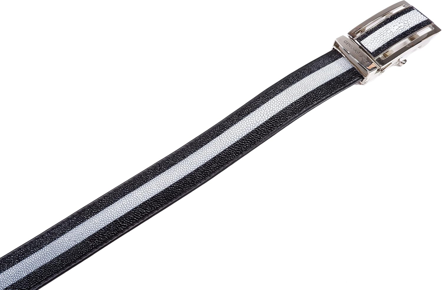 Genuine Stingray Shagreen Skin Leather Long Strip Men's Belt 46" Black - Image 3