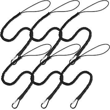 LEIFIDE 6 Pack Tool Lanyard Tool Tether with Single Metal Buckle and Adjustable Loop End, Weight Limit 8KG/ 17.6lb, with Aluminum Screw Lock