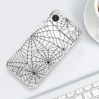 Halloween Case for iPhone 17 Air Black Spider Web Designed Pattern Clear Cover Soft Slim Bumper Shockproof Anti-Scratch Protective Phone Case for iPhone 17 Air - Spider Web