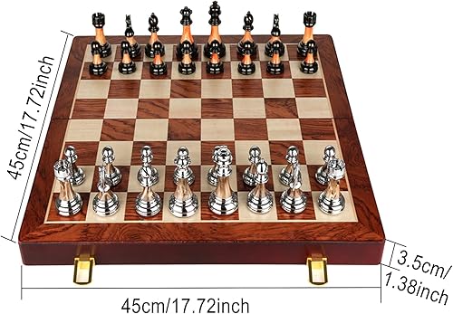 Miniatura 4 de Juego de ajedrez de metal para adultos y niños, tablero de ajedrez de lujo con aleación de zinc y piezas de ajedrez acrílicas, juego de tablero de