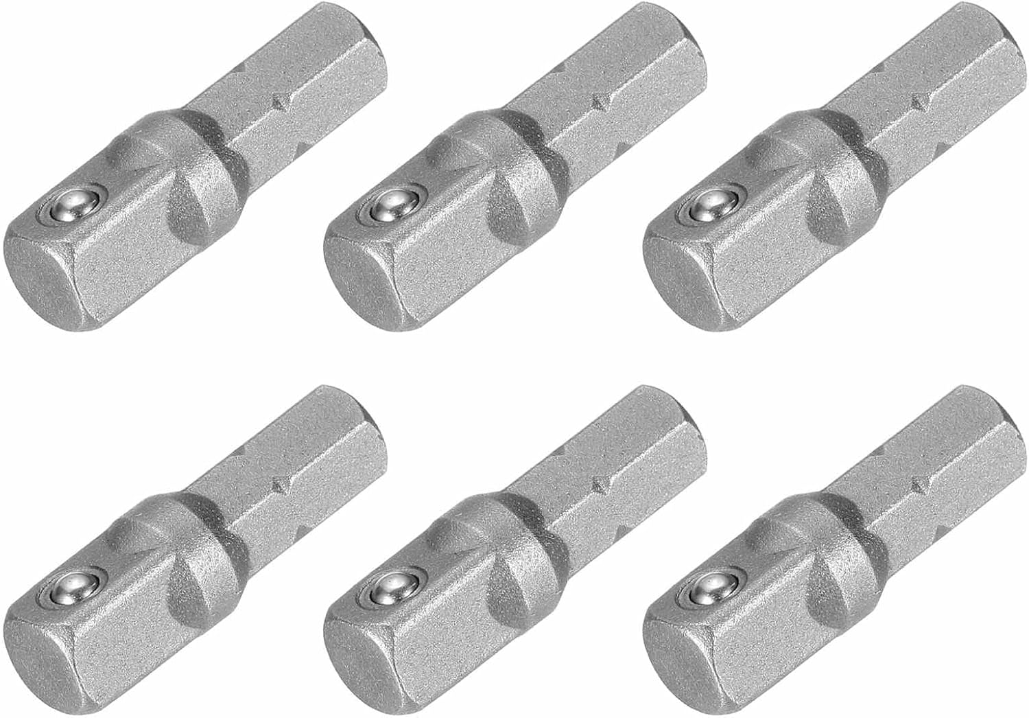 HARFINGTON 6pcs Impact Socket Adapter 3/8" Square Drive 1/4" Hex Shank 6" Long Extension Bit for Axle Nut Driver Drill Socket Sets