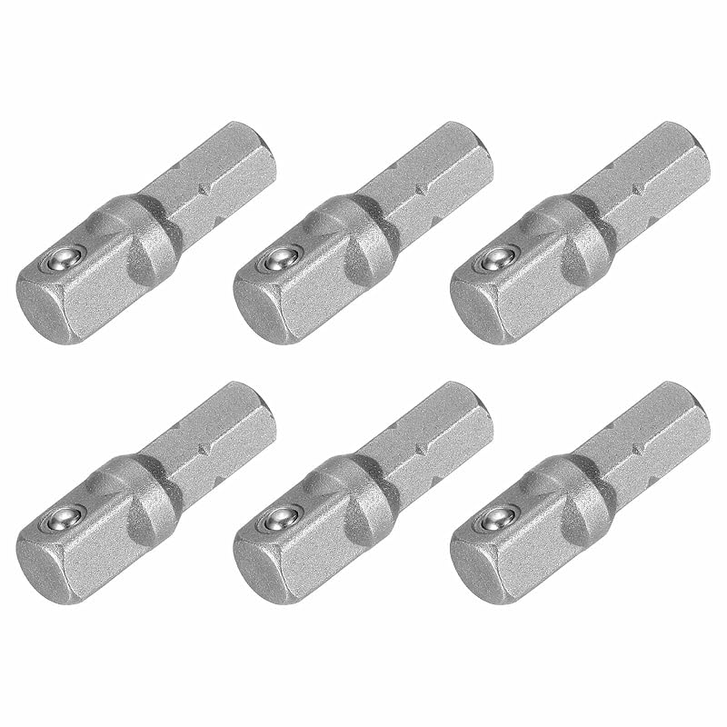 Kit de Adaptadores para Soquete de Impacto HARFINGTON com Haste Sextavada de 6,35 mm e Encaixe Quadrado de 6,35 mm, 25 mm, 6 peças