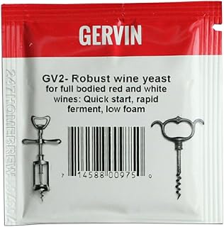 Gervin Wine Yeast Strain GV2 No.2 Red Label 5g for Fruit, Berry & Red Wine 5-23L