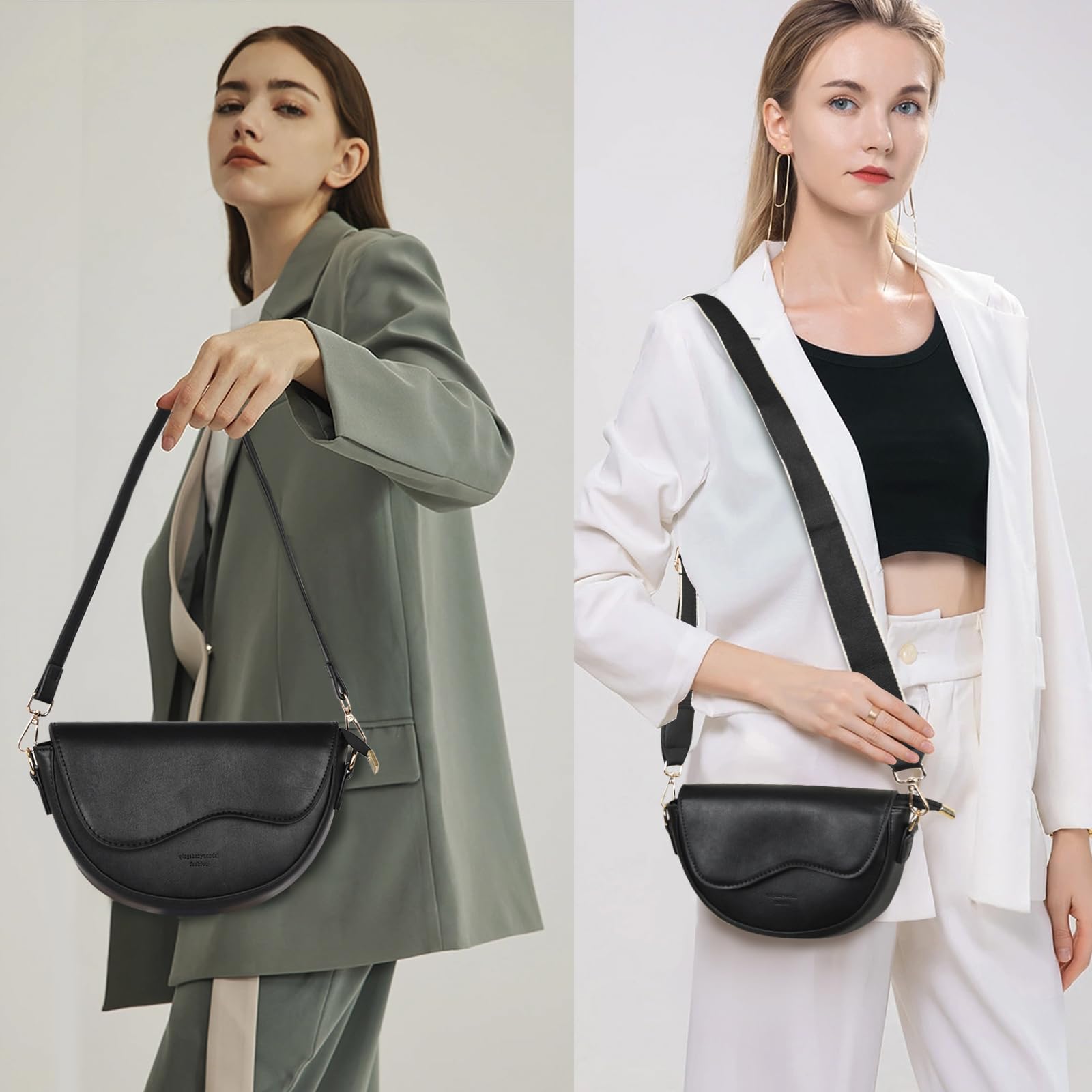 EXTREE crossbody Bags for Women,Trendy Shoulder Vegan Leather Handbags, Satchel Purse with Adjustable Wide Vintage Strap