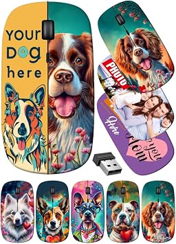 maizi Custom Wireless Mouse Horse for Computer Laptop PC Chromebook MacBook, Wireless Mice Horse Image ID 19320206 Red Rose Close up mac Portable 2.4G with USB Receiver Printed in USA