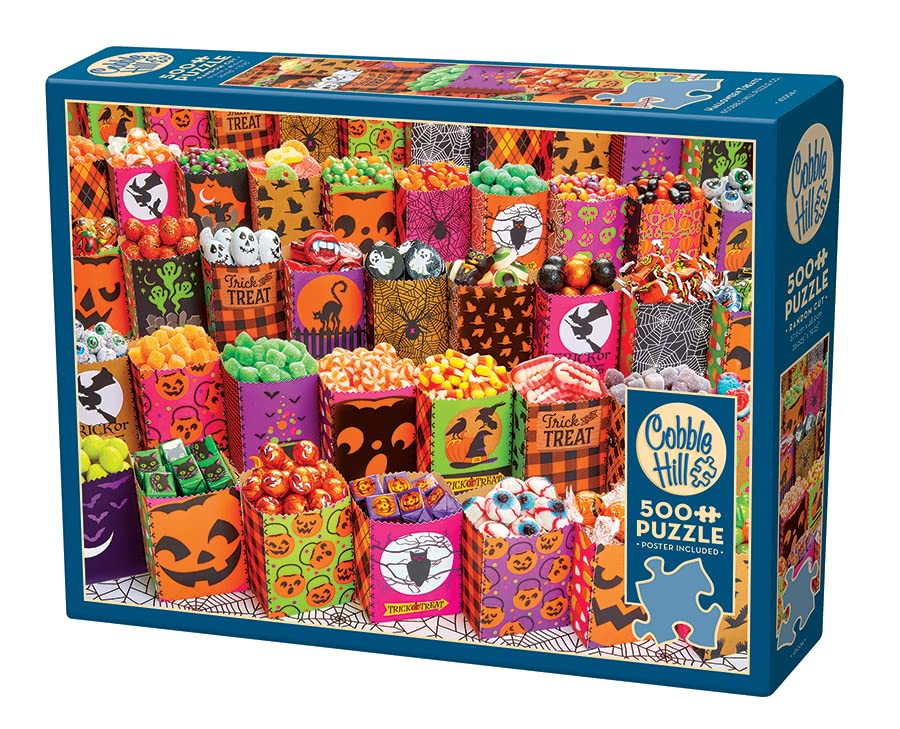 Cobble Hill Halloween Treats Puzzle - 500 Piece With Sample Poster