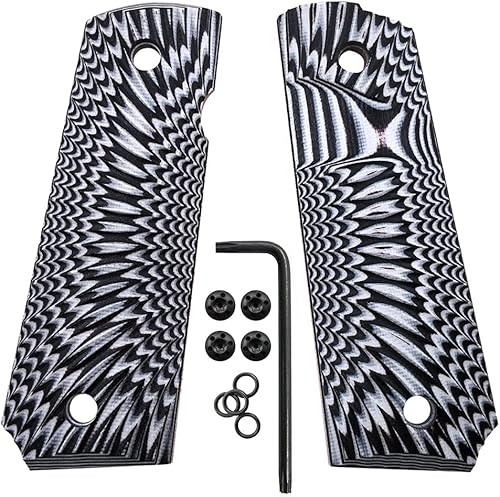 Cool Hand Empuñaduras G10 1911 tamaño completo para Kimber, Colt, Rock Island, Springfield, pistola Taurus, tornillos negros incluidos, cuchara