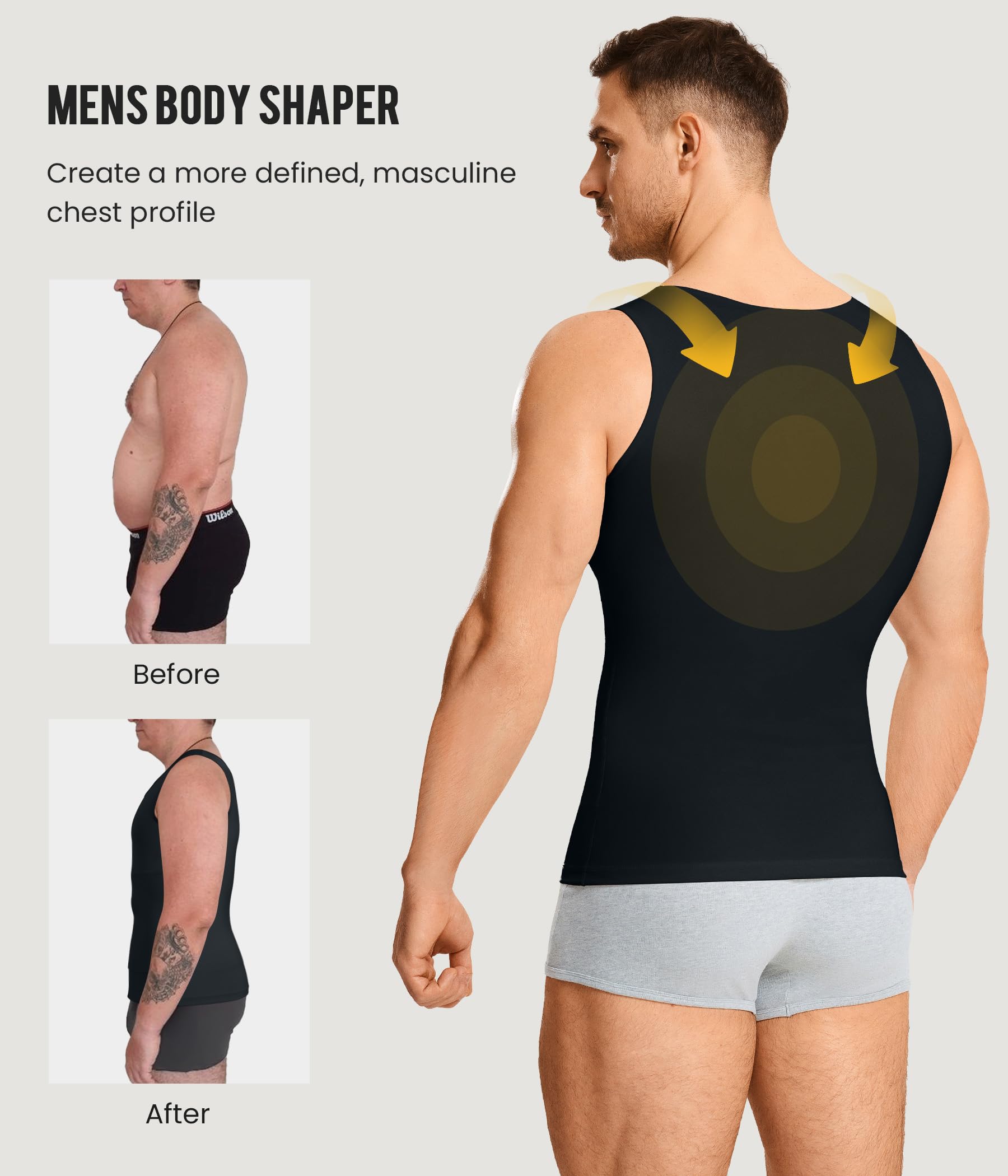 Junlan Gaine Amincissante Ventre Plat Homme Debardeur Gainant Invisible Shirt Abdo Minceur