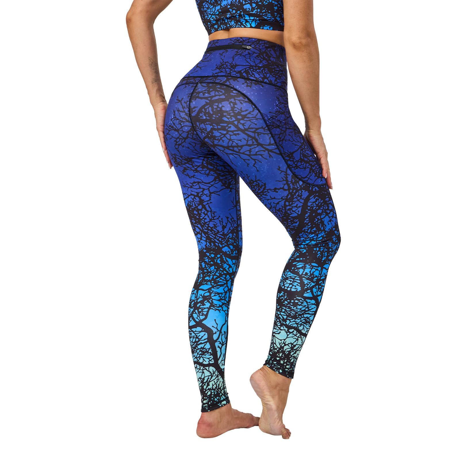 UIUO-UIPEU Leggings a vita alta da donna per controllo della pancia pantaloni da yoga con tasche per allenamento a compressione 7/8 leggings