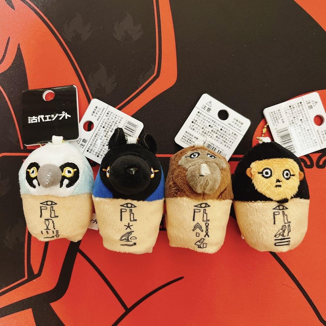 2025古代エジプト展　カノプス壺指人形　刺繍缶バッジ　新品未開封　全種類セット Amazon | 2025古代エジプト展 カノプス壺指人形 刺繍缶 バッジ 全種類