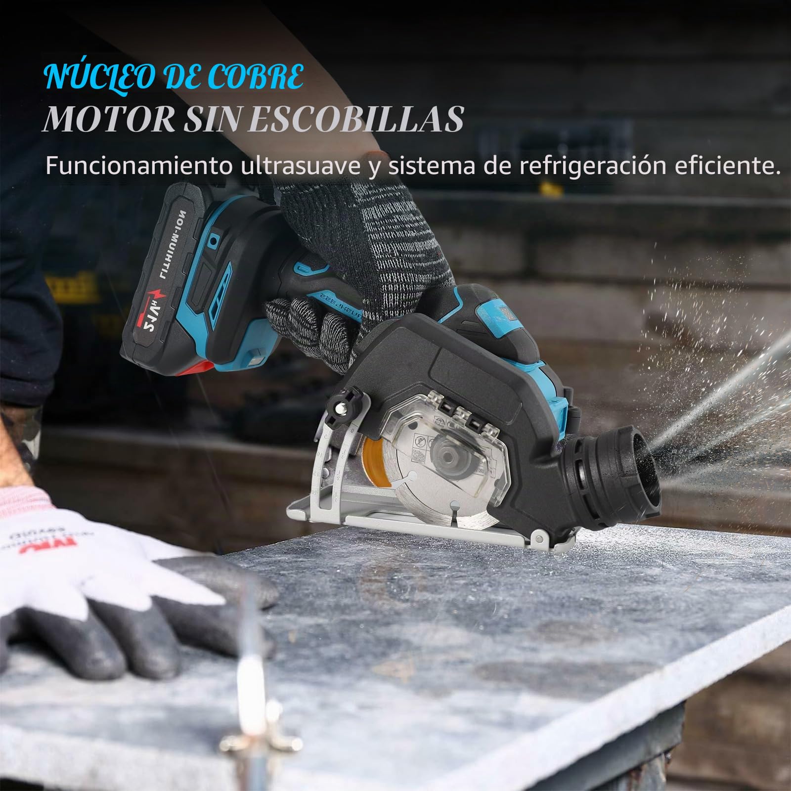 Sierra circular de mano con batería para Makita de 18 V, mini sierra circular de 3 pulgadas, sierra circular sin escobillas con 4 hojas, profundidad de corte de 22 mm, sierra circular eléctrica para