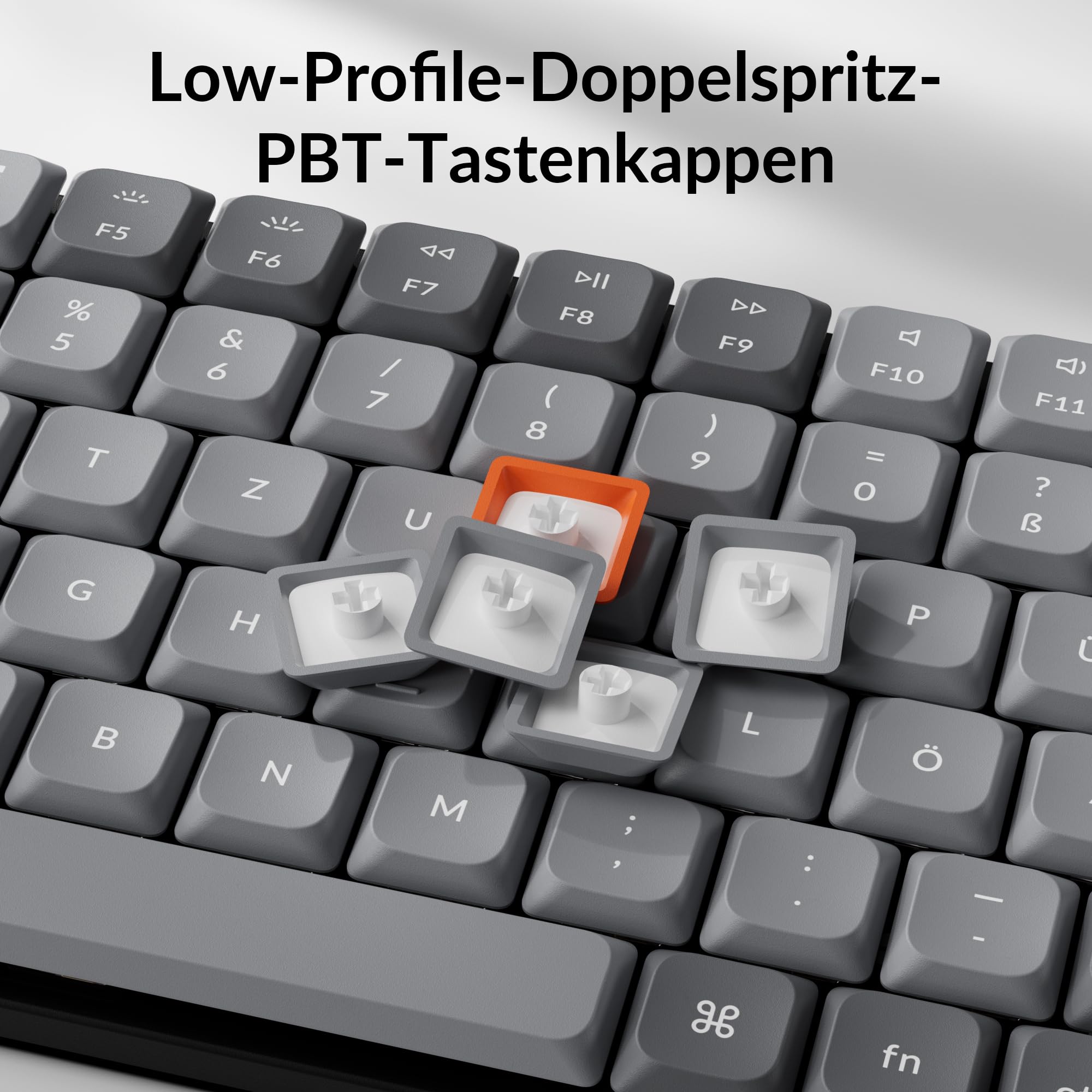 Keychron K3 Max kabellose mechanische Tastatur, 2,4 GHz/Bluetooth 5.1, programmierbar mit QMK/Launcher, 75%-ISO-DE-Layout, QWERTZ-Gaming-Tastatur für Mac/Windows – Gateron Low-Profile-Braun-Schalter