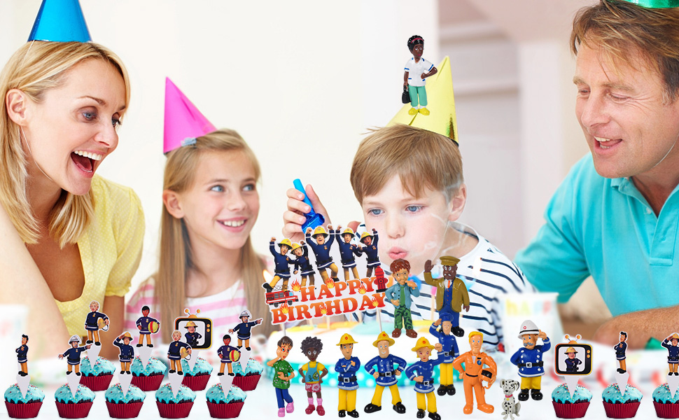 Calza Befana Sam Il Pompiere Set Di 12 Figura Pompiere Per Bambini: Decorazione Torta, Festa Di Compleanno, Forniture Set 12 Figure Pompiere Decorazione Torta Compleanno Bambini - 2