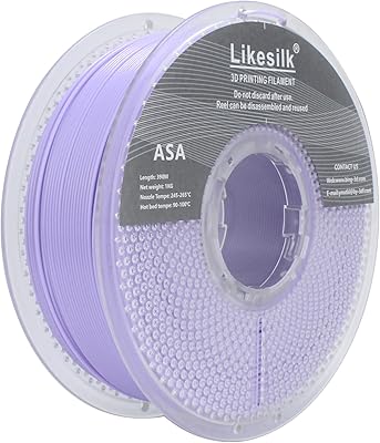 17 – Likesilk 3D Printer Filament, Neatly & Strong 1.75mm Filament for 3D Printing, Accuracy +/- 0.02mm 1KG Spool(2.2lbs), ASA Light Purple 1KG