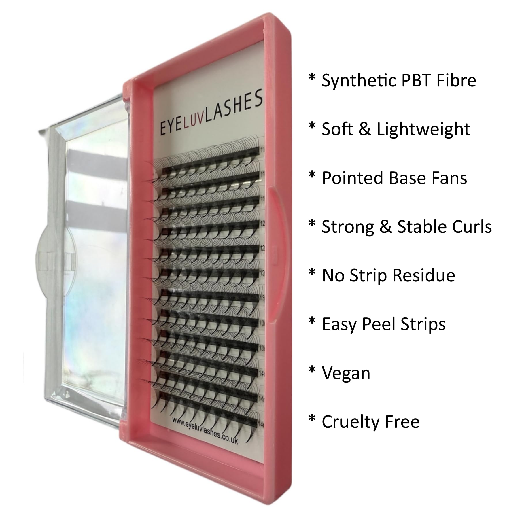 Russian Premade Lashes 8D D Curl 11-14 Mix Length Pre Made Lash Fans Volume Lashes Promade Lash Extensions Pre Made Lash Fans Eyelash Tray (8D 0.07 D Curl 11-14 Mix) - Image 2