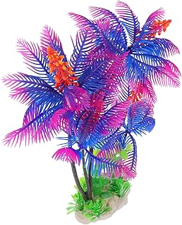 GRIRIW 1pc Fish Tank Landscaping Ornaments Artificial Tree Freshwater Aquarium Plants Botanical Decor Small Palm Tree Decor Artificial Aquarium Plants Betta Tank Props Small Coconut Resin