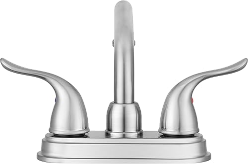 Miniatura 5 de Pacific Bay Treviso - Grifo para fregadero de lavandería, extremo de manguera de latón roscado, boquilla giratoria, palancas de 2 manijas, juego