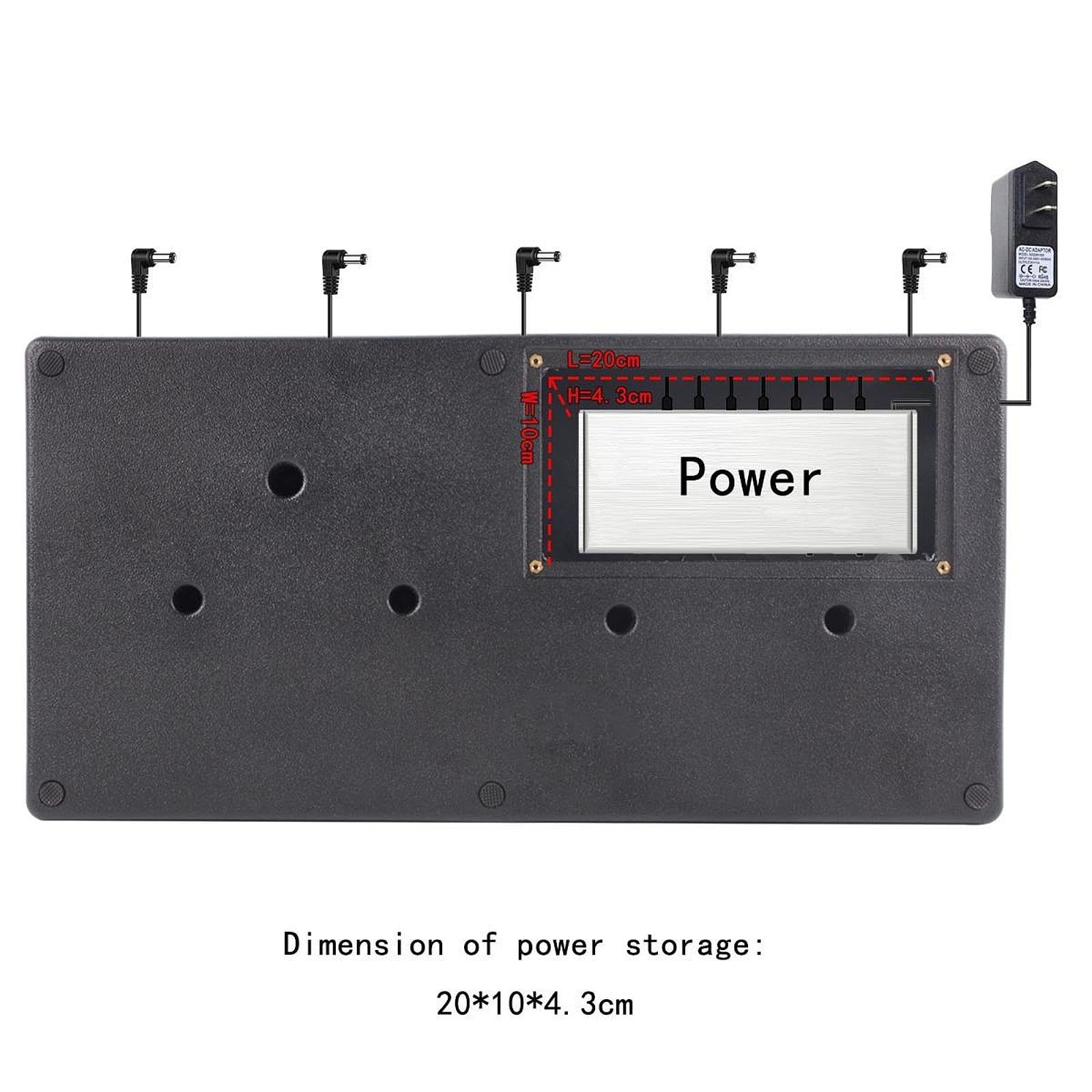 Menolana Guitar Effect Pedal Board,Easy to Carry,Lightweight Portable Bass Pedalboard,Cable Supply for Musical Instrument Guitar Bass, black