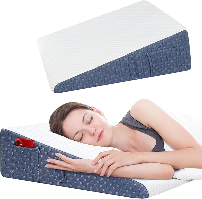 Welzona Bed Wedge Pillow with Memory Foam Top, Wedge Pillows for Adults