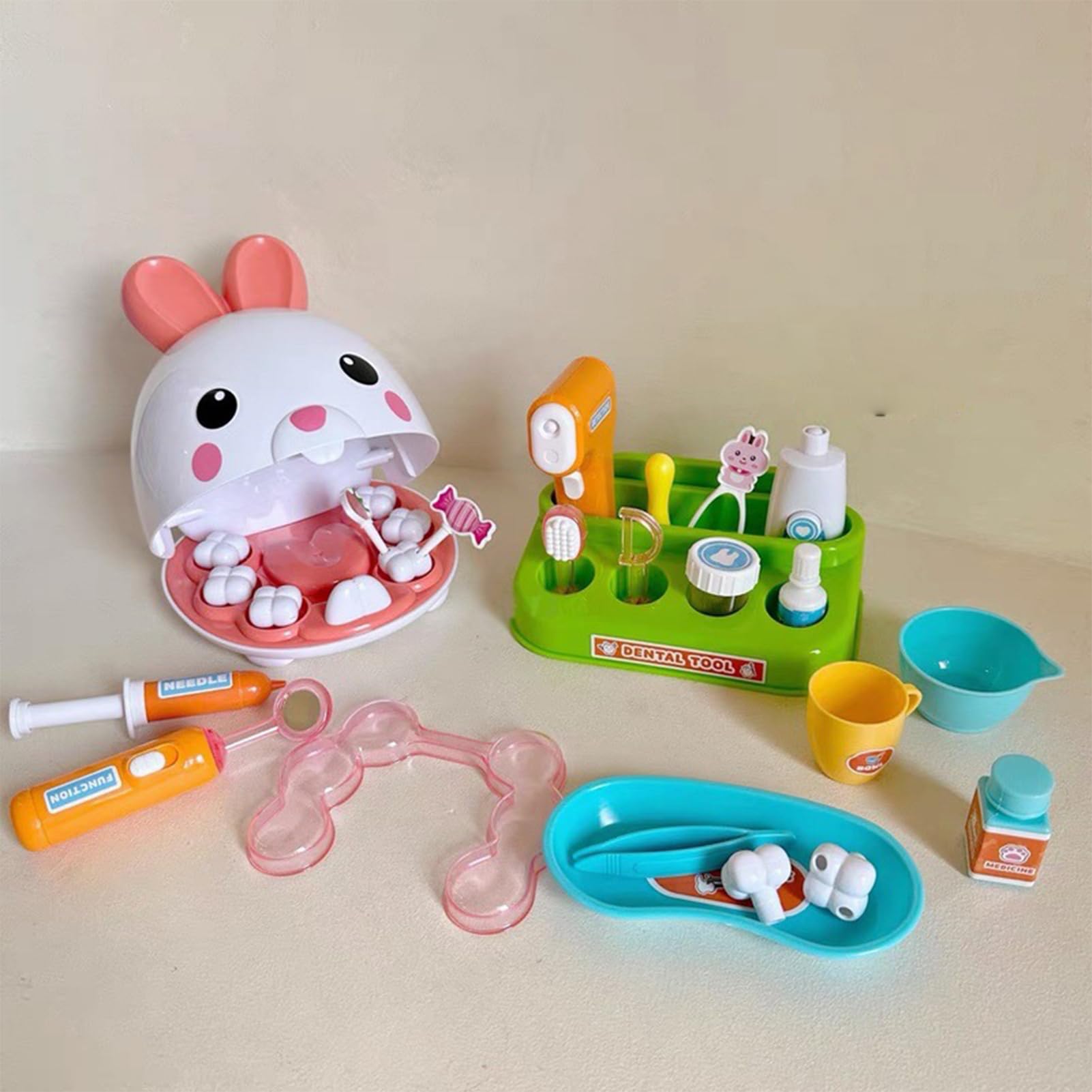 Kit de Dentiste ludique pour - Adorable kit de Simulation de Lapin - Jeu de rôle interactif - Jouet éducatif créatif pour la Maternelle, Prix Scolaire, Cadeau de fête, Classique
