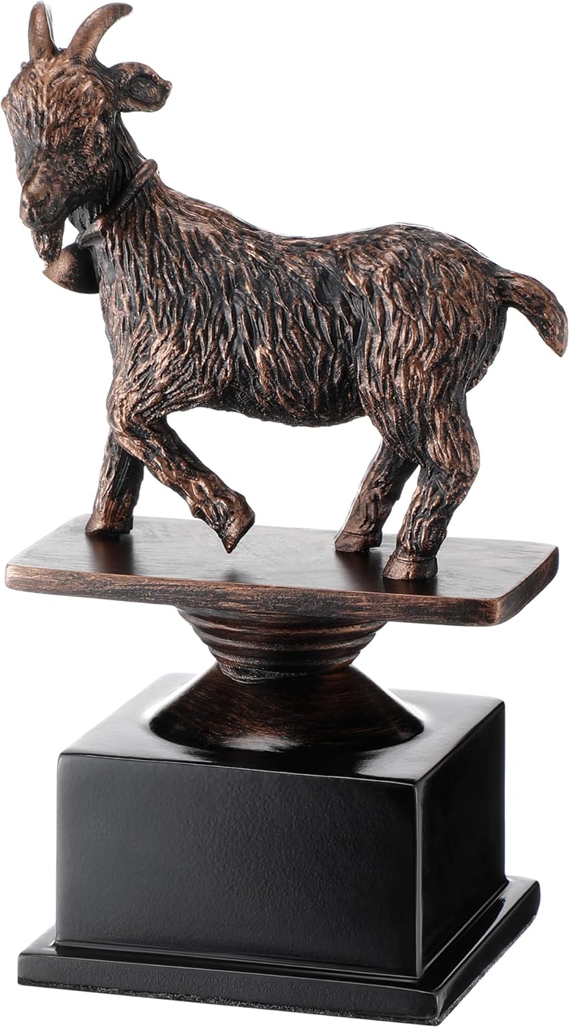Zhengmy The Goat Trophy Award Funny Recognition Sculpture Trophy for Adults Unique Appreciation Gift Plaque for Sports Champion Winner, Teacher, Office, Employee, Coworkers, Friend