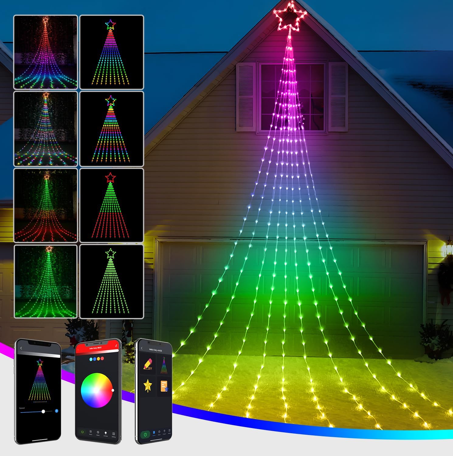 Smart Outdoor Christmas Decorations, 434 LEDs 22.9Ft Christmas Lights