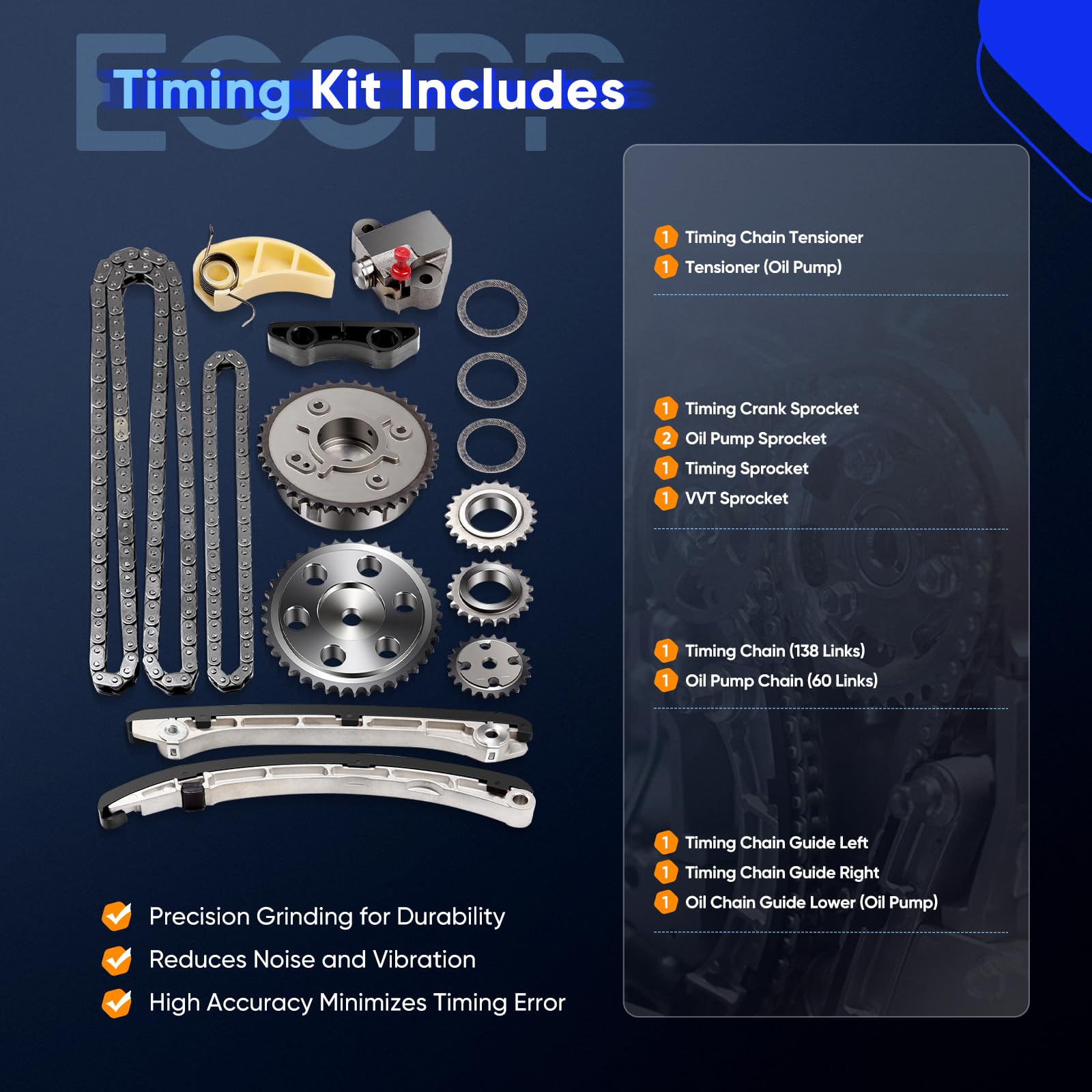 Amazon.com: ECCPP L3K9-12-614 Timing Chain Kit Guide Rail