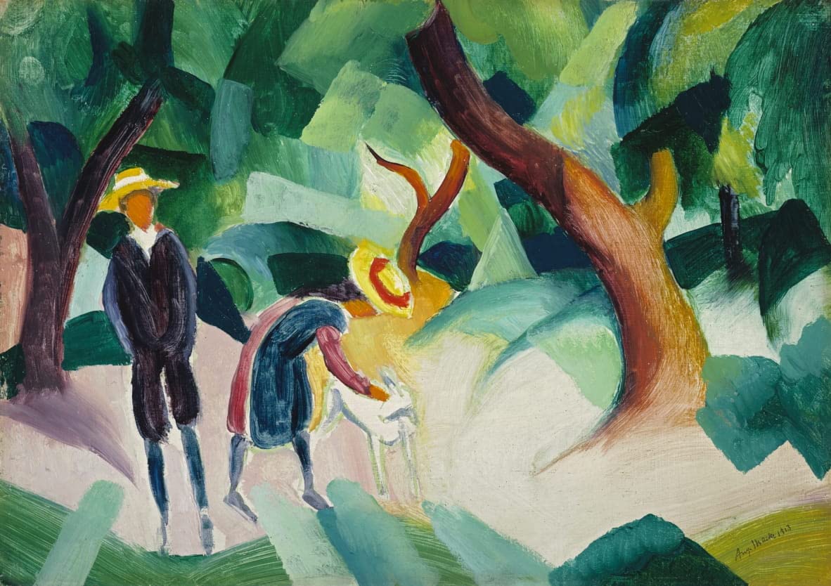 Tableau enfants avec chèvre par August Macke 60x90cm decoration - 5