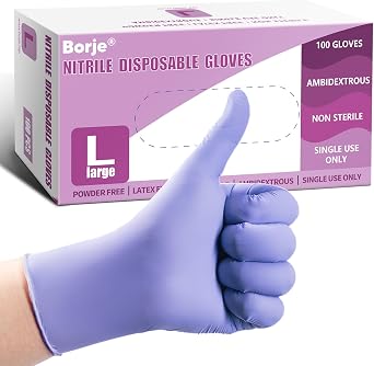 Borje Nitrile Gloves, Disposable Gloves, Cooking, Cleaning, Food Safe