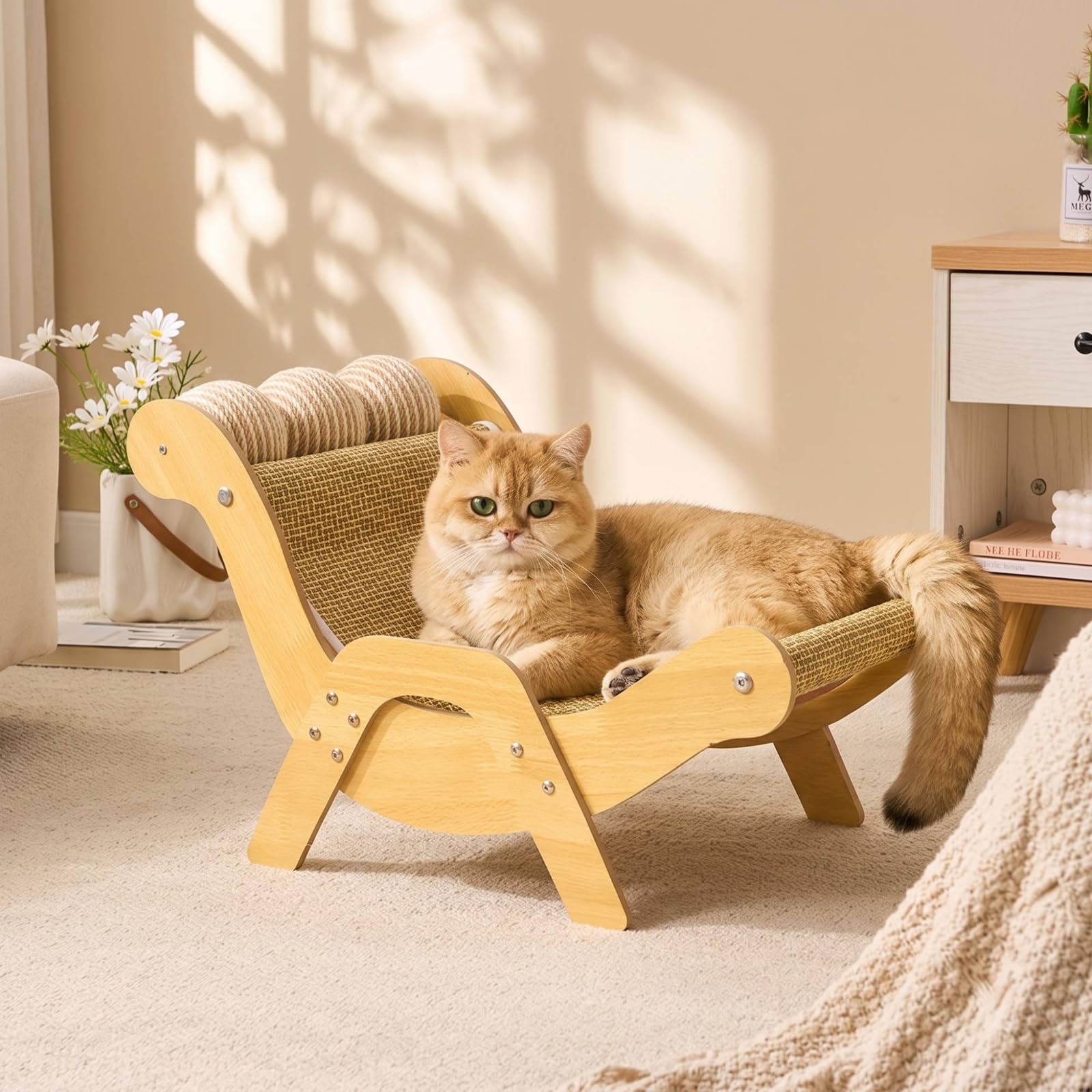Tumbona Reclinado Rascador Curvo Mueble para Interiores, Sala Estar, Style to 6