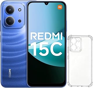 XIAOMI Redmi 15C Smartphone 2025, 4Go RAM 256 Go ROM (Bleu), Triple caméra arrière de 50MP avec IA, Écran 6,9 Pouces Batterie 6000 mAh, Affichage de Soins oculaires 120 Hz,(Coque Inclus)
