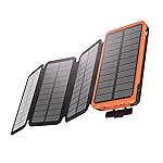 TrustBasket 20000mAh Solar Power Bank, 4 Solar Panels, 2 USB & 1 Type C Output for 3 Device Charging, 3 Mode LED Flashlight,Rugged and Compact | Solar Charger Power Bank | Portable Solar Charger
