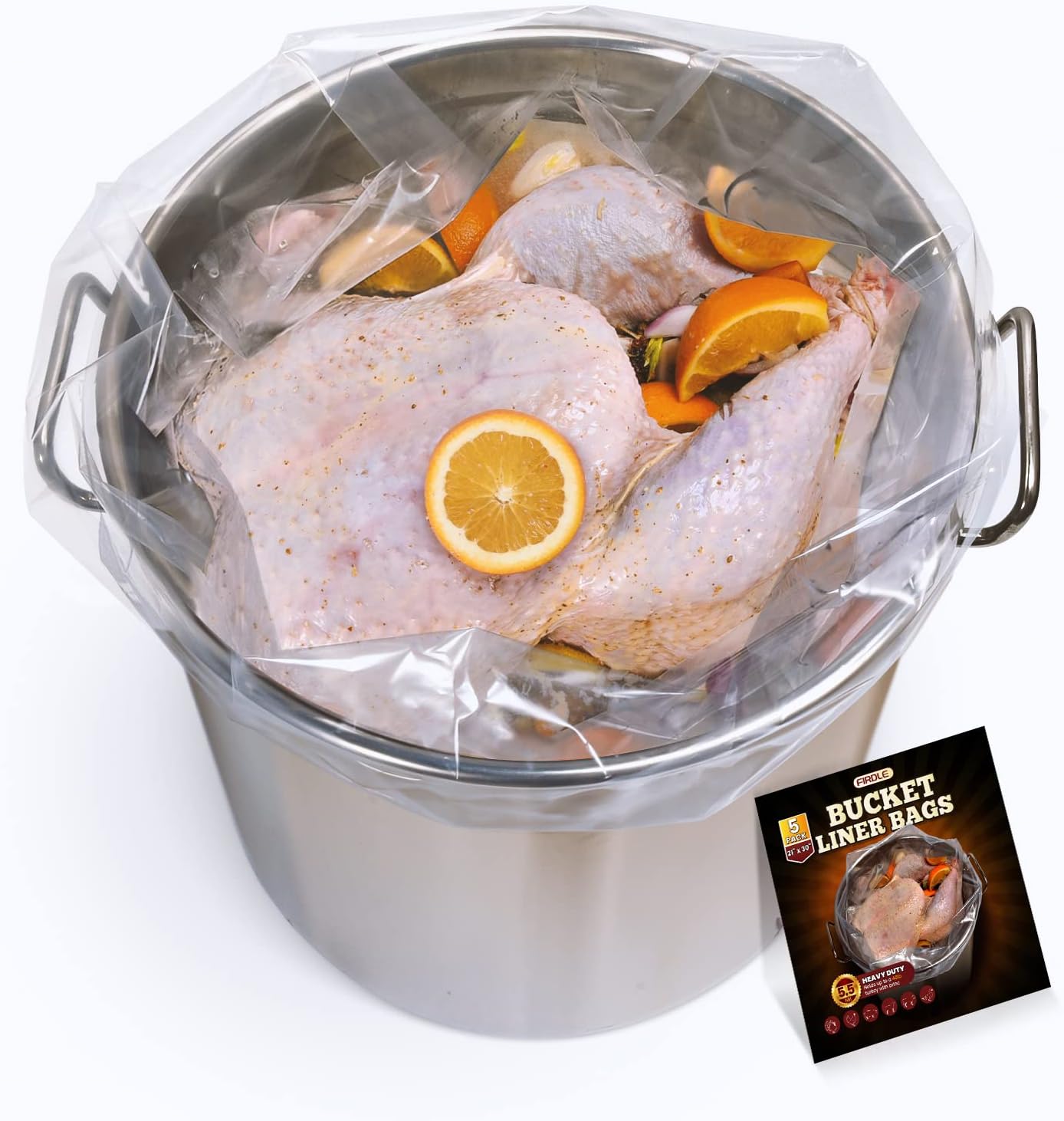 Turkey Brining Bags,20x27.5in,Food Grade 5 Gallon Bucket