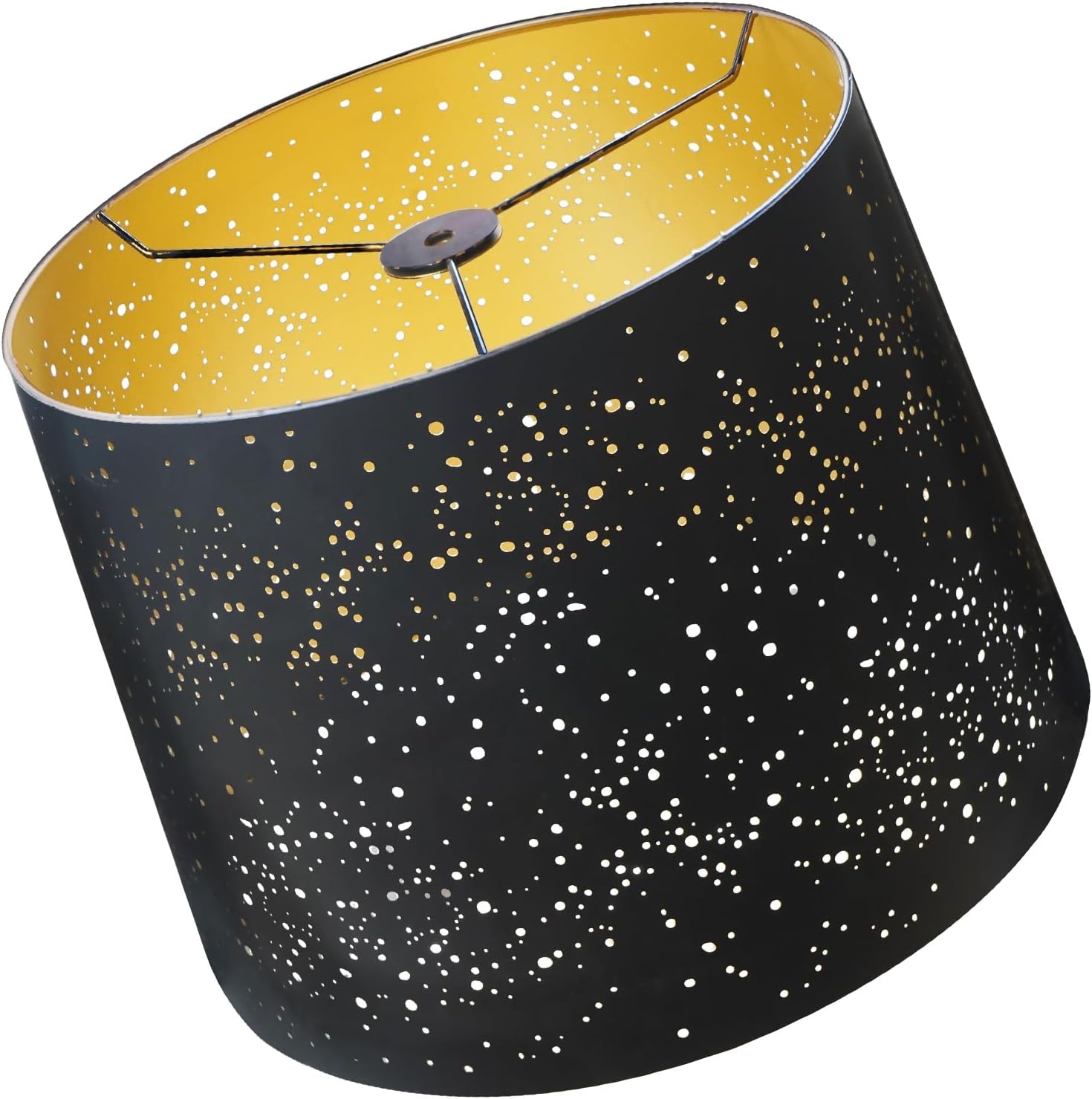 Large Lamp Shade, metal lamp shade,drum lamp shades,replacement lamp shades For Table Lamp Floor Lamps,Gothic Style Lamp Shade,12x14x10 inches, Sky Stars Design, Black and Bronze.