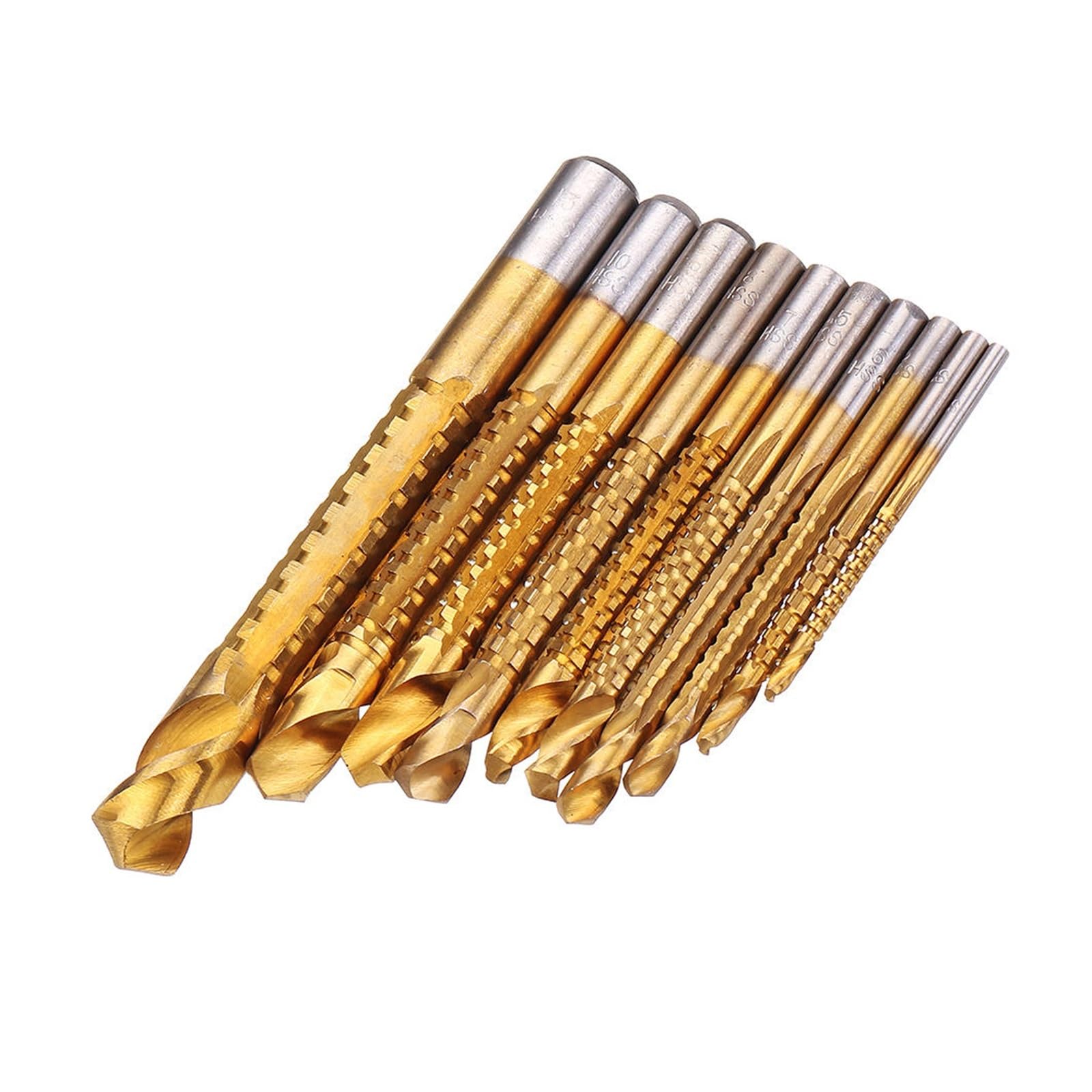 10 szt. 3-13mm zestaw wierteł spiralnych z powłoką HSS wiertło do rowków do cięcia drewna i metalu