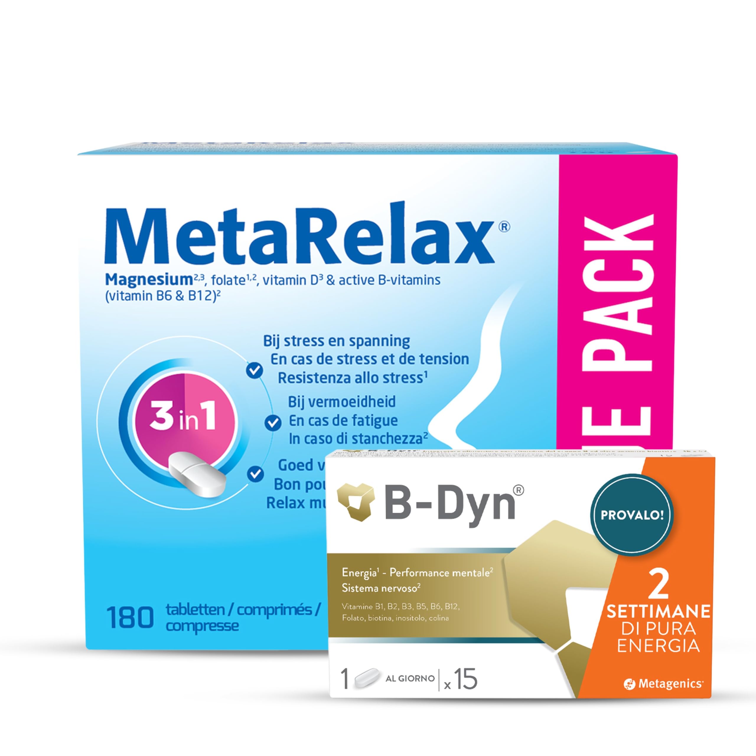 Metagenics MetaRelax 180 Compresse Omaggio B Dyn 15 Compresse In un unico kit