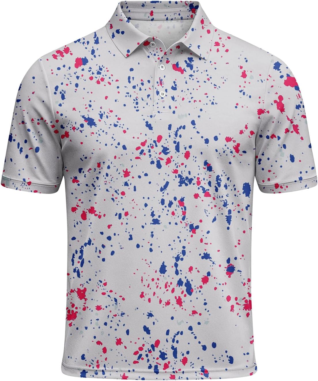 Ymosrh Men's Summer Polo Shirt Short Sleeve Casual Print Formal Daily Golf Tennis Collar Shirts, M-3XL