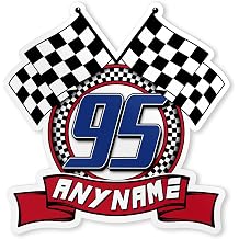 Custom Racing Sticker Personalized Car Racing Checkered Flags Letters Names Number Waterproof UV DTF Transfer Vinyl Stickers Laptop Water Bottle Cars Decal Decor Gifts