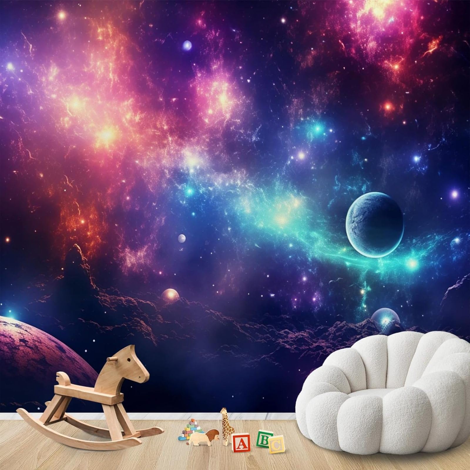 Hgjdjhnf 3D Mural Photo Wallpaper Planets Space Astronomy Modern Living Room Bedroom Children's Room Wall Decoration Motif Wallpaper,150Cmx105cm Wall Sticker - Background Wall - Painting - Poster