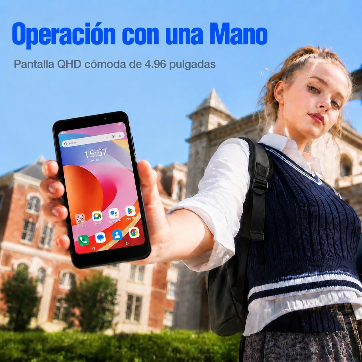 AGM Note N2 Smartphone Económico Android 16 go,Mini Teléfono 4,96 Pulgadas | WhatsApp｜3 GB + 32 GB｜3000 mAh｜Doble SIM｜IP54｜GPS｜Smartphones básicos adecuados para estudiantes